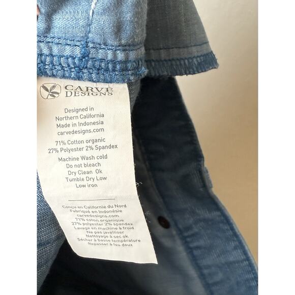 Carve Designs Shorts Womens 4 Blue Corduroy Oahu Frayed Hem 10" Inseam Bermuda - Picture 4 of 4